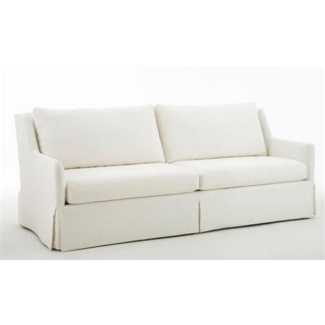 simplicity skirted sofa white linen skirted sofa white