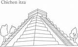 Itza Chichen Coloring Pages Kids Printable Drawing Maya Pyramid Temple Studyvillage Wonders Sun Sheet Seven Para Colorear Template Dibujo Del sketch template