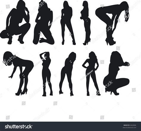 Illustration Sexy Woman Silhouettes Stock Vector 6463006