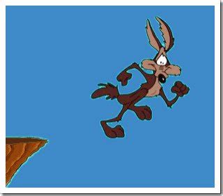 wile  coyote running  cliff