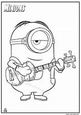 Minion Coloring Pages Minions Stuart Printable Guitar Valentine Sheets Para Color Footprints Sand Popular Magiccolorbook Getcolorings Colouring Kids Super Mario sketch template