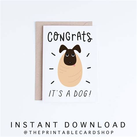 pet dog cards printable congratulations card pupperito etsy