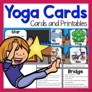 yoga cards  pink oatmeal movement   classroom tpt
