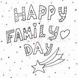 Family Happy Card Vector sketch template