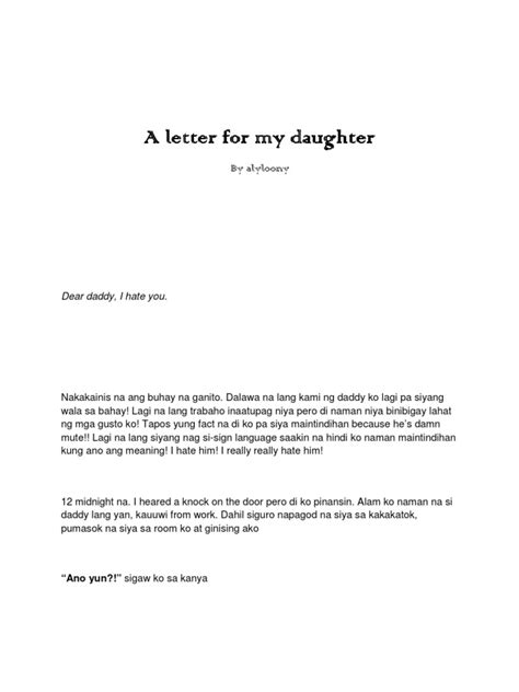 letter   daughter