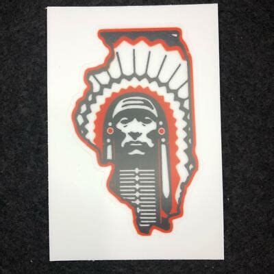 chief illiniwek logo  state  illinois outline fighting illini vinyl sticker ebay
