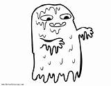 Slime Coloring Pages Ghost Gross Printable Bettercoloring Kids Adults sketch template
