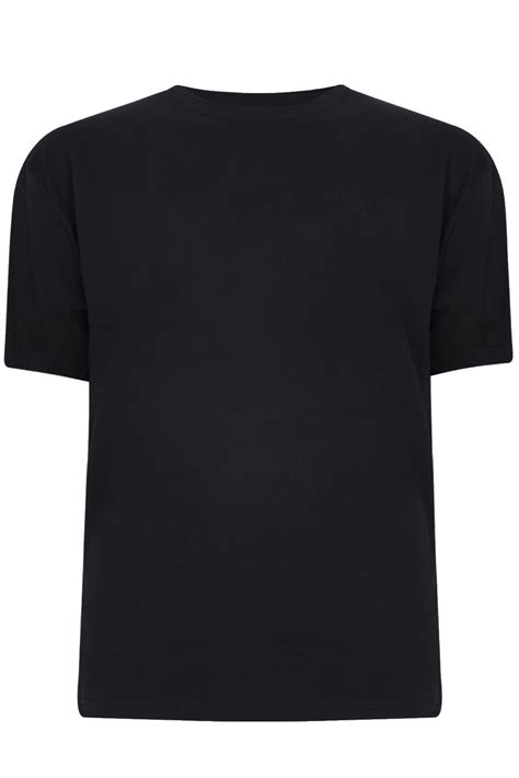 Badrhino Black Basic Plain Crew Neck T Shirt Extra Large