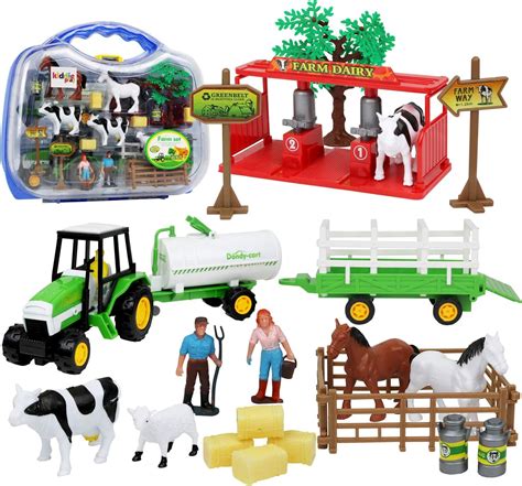 kiddie play farm toys set  farm animals  toddlers  pieces amazoncomau toys games