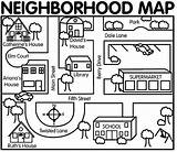 Map Neighborhood Kindergarten Maps Community Skills Worksheets Teaching Kids Worksheet Social Studies Directions Activity Clipart Dictation Preschool Mapa Grade School sketch template