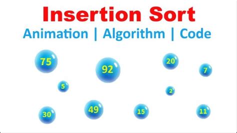 insertion sort animation algorithm code youtube