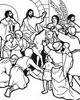 Sunday Bible Jerusalem Getcolorings Getdrawings Worship Triumphal Donkey sketch template