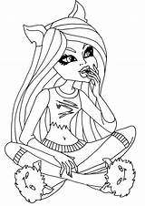 Monster High Wolf Clawdeen Coloring Wondering sketch template