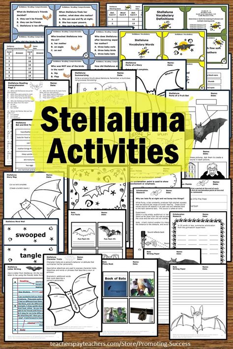 classroom teachers  love  printable stellaluna book activities
