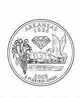 Arkansas Coloring Pages State Quarter Razorbacks Print Getcolorings Go Printables States Usa sketch template