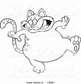 Fat Cat Pages Coloring Cartoon Vector Getcolorings sketch template
