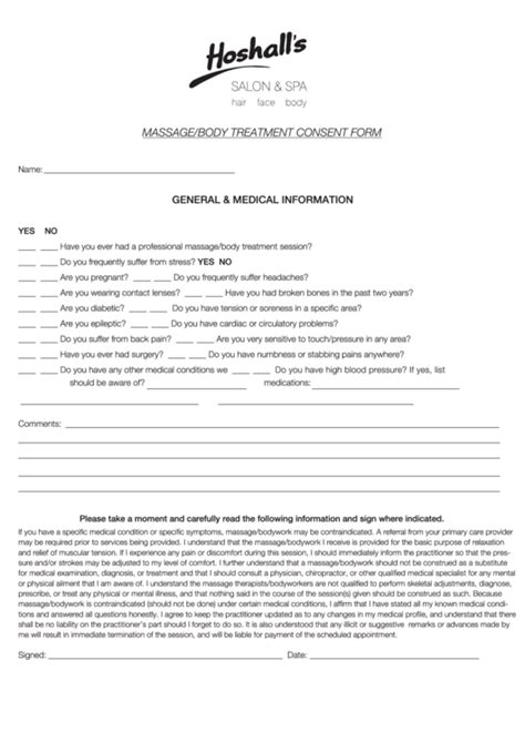 massagebody treatment consent form printable