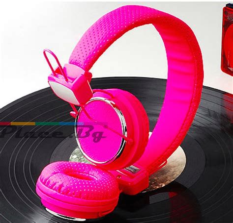 leather pink headphones  microphone  iphonesamsung blingby
