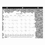 Monthly Blueline Pad Desk Calendar Doodle December January Depot Office Item sketch template