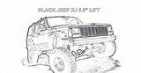 Jeep Coloring Pages Lifted Xj Print Car Template Wrangler Sheet sketch template