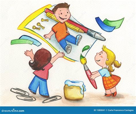 kids painting stock image image
