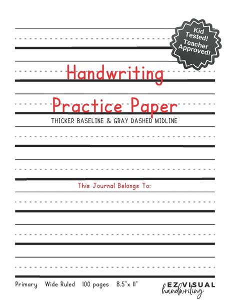 handwriting practice paper primary wide ruled     pages