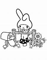 Melody Coloring Pages Printable Sanrio Gardening Kids Kitty Hello Colouring Color Print Sheets Cartoon Tv Adults Gif Book Mailbox Choose sketch template