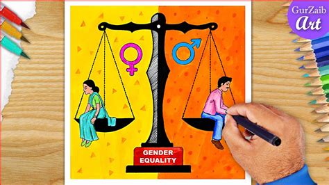 draw gender equality drawing poster making womens equality