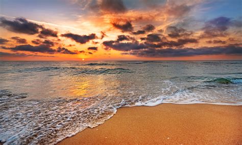 coast sea ocean sky sunrises  sunsets clouds nature