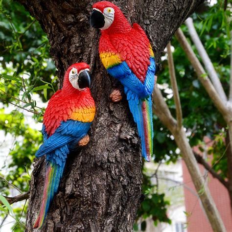 large parrot ornament animal model toy outdoor garden tree birds home decor prop ebay