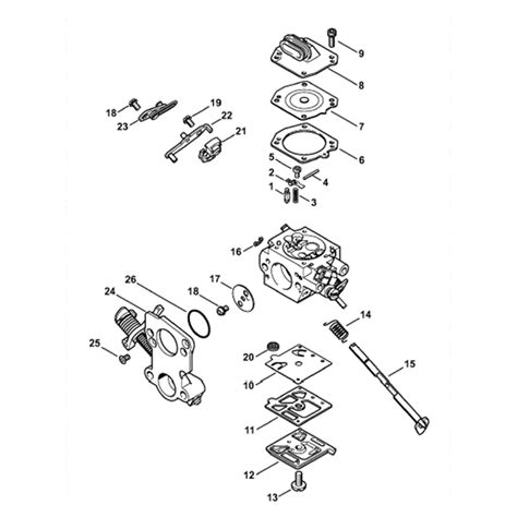 stihl ms  chainsaw ms  mz parts diagram carburetor hd