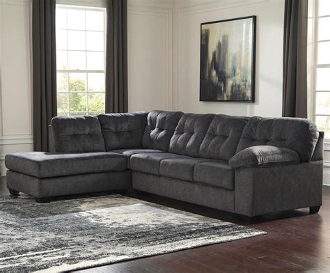 ashley signature design accrington  sectional  left chaise memory foam queen