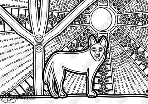 dingo colouring single  page colouring page  mirree contemporary