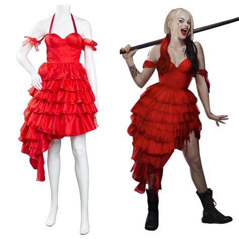 Harley Quinn The Suicide Squad 2021 Red Dress Outfits Halloween