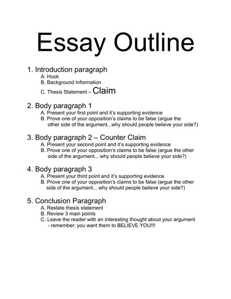 thesis statement  outline  thesis outline templates