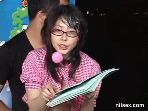 Asian Nerd Girl Getting Fucked While Reading The News Out