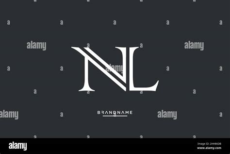 nl ln alphabet letters logo emblem monogram stock vector image art