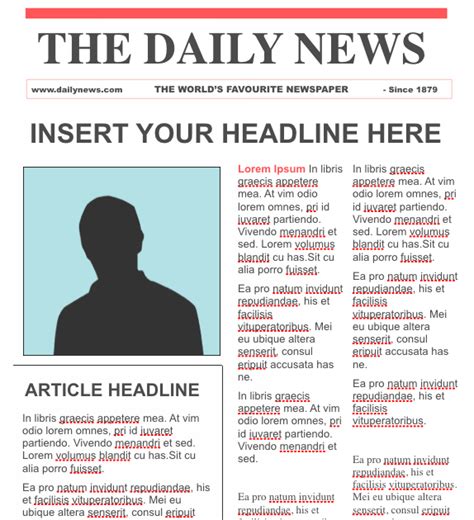 newspaper article   students  newspaper template