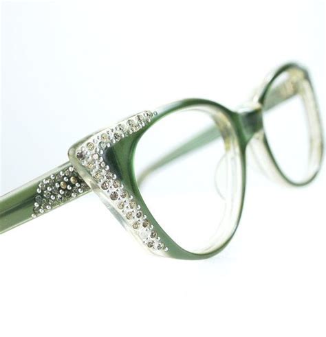 Pointy Green Rhinestone Cat Eye Glasses Or By Thenovelty