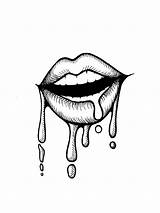 Lips Dripping Drip Drawing Print Drawings Sketch Getdrawings Ink Favourites Add sketch template