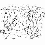 Fight Snowball Coloring Pages Surfnetkids sketch template