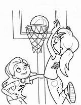 Coloring Pages Wnba Basketball Comments Hoop sketch template