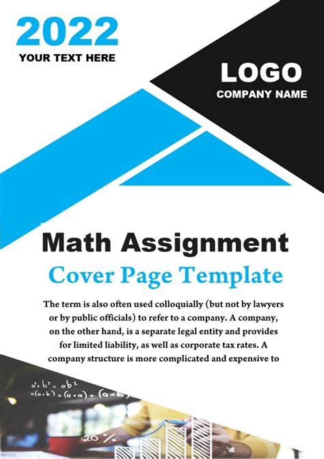 printable sample assignment cover page templates