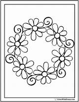 Daisy Coloring Pages Swirl Garland Adults Pdfs Customizable Daisies Colorwithfuzzy Template sketch template