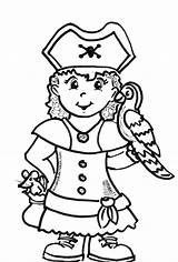 Pirate Girl Coloring Pages Kids Pirates Theme Treasure Clipart Print Colouring Printable Color Drawing Flag Worksheets Party Sheets Pirat Pirata sketch template