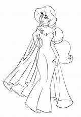 Coloring Princess Pages Disney Popular Wedding Jasmine sketch template