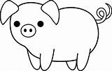 Pig Coloring Cartoon Animal Pages Drawing Cute Clip Printable Baby Simple Animals Line Pigs Templates Choose Board Pet sketch template