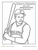 Coloring Hispanic Pages Famous Roberto Clemente Heritage Month Worksheets Hispanics Sheets Latino Americans History Worksheet Activities Baseball Printables Education Culture sketch template