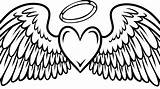 Wings Angel Coloring Pages Heart Drawing Simple Hearts Wing Printable Kids Color Getdrawings Getcolorings Clipartmag Print sketch template