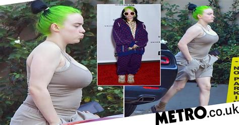 billie eilish trades her usual baggy look for a more